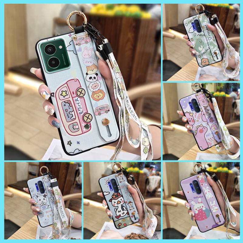 Cartoon Wristband Phone Case For Nokia HMD Pulse/Pulse+/Pulse Pro Shockproof Anti-knock Wrist Strap Fashion Design Ring