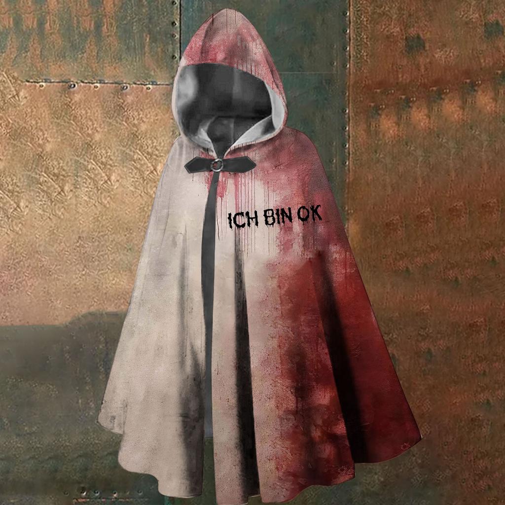 Хэллоуин Кровавое Пятно Принт - Унисекс Длинный Капюшон Плащ