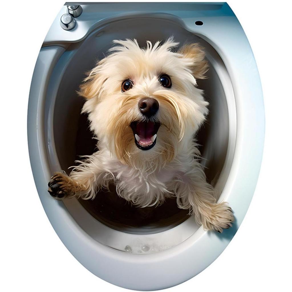 Декоративный набор наклеек для ванной комнаты, забавные домашние животные, наклейка на крышку унитаза, многодизайнный