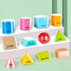 12Pcs 3D Shapes Geometric Set Geometry Math Toys Transparent Early Manipulative for Children