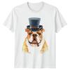 Bulldog Top Hat Cigar Mens T-Shirt Funny Dog Lover Tee