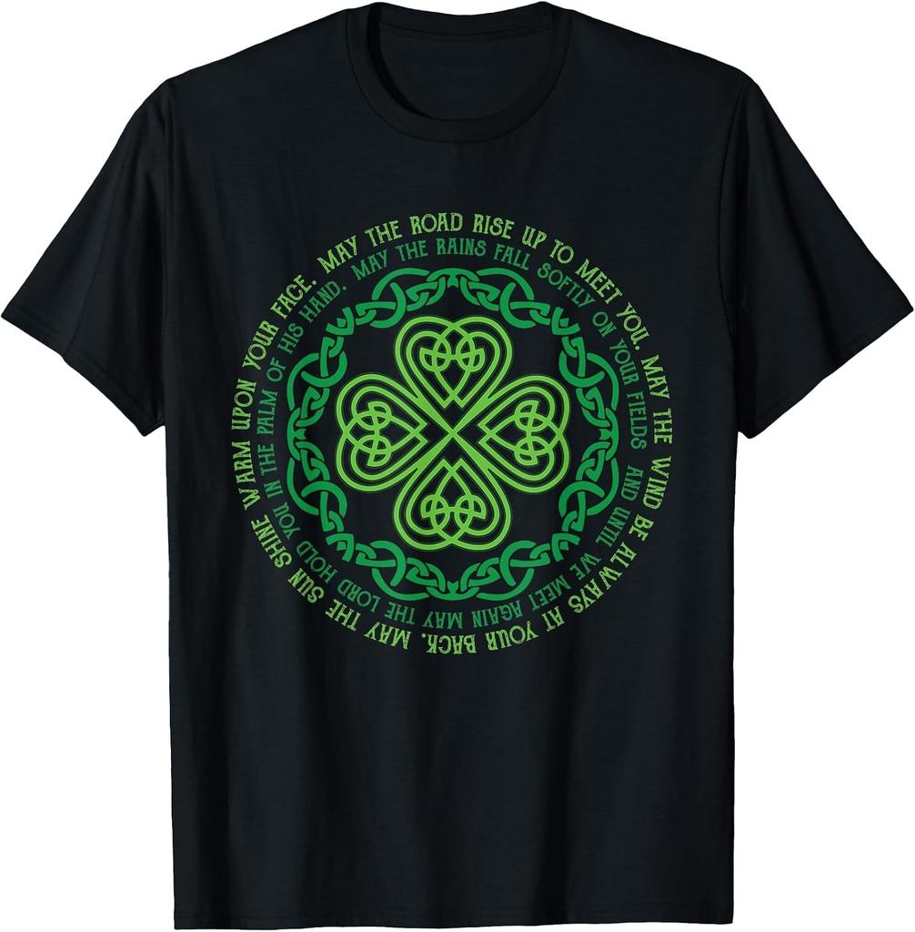 Irish Blessing Celtic Knot & 4-Leaf Clover Luck T-Shirt