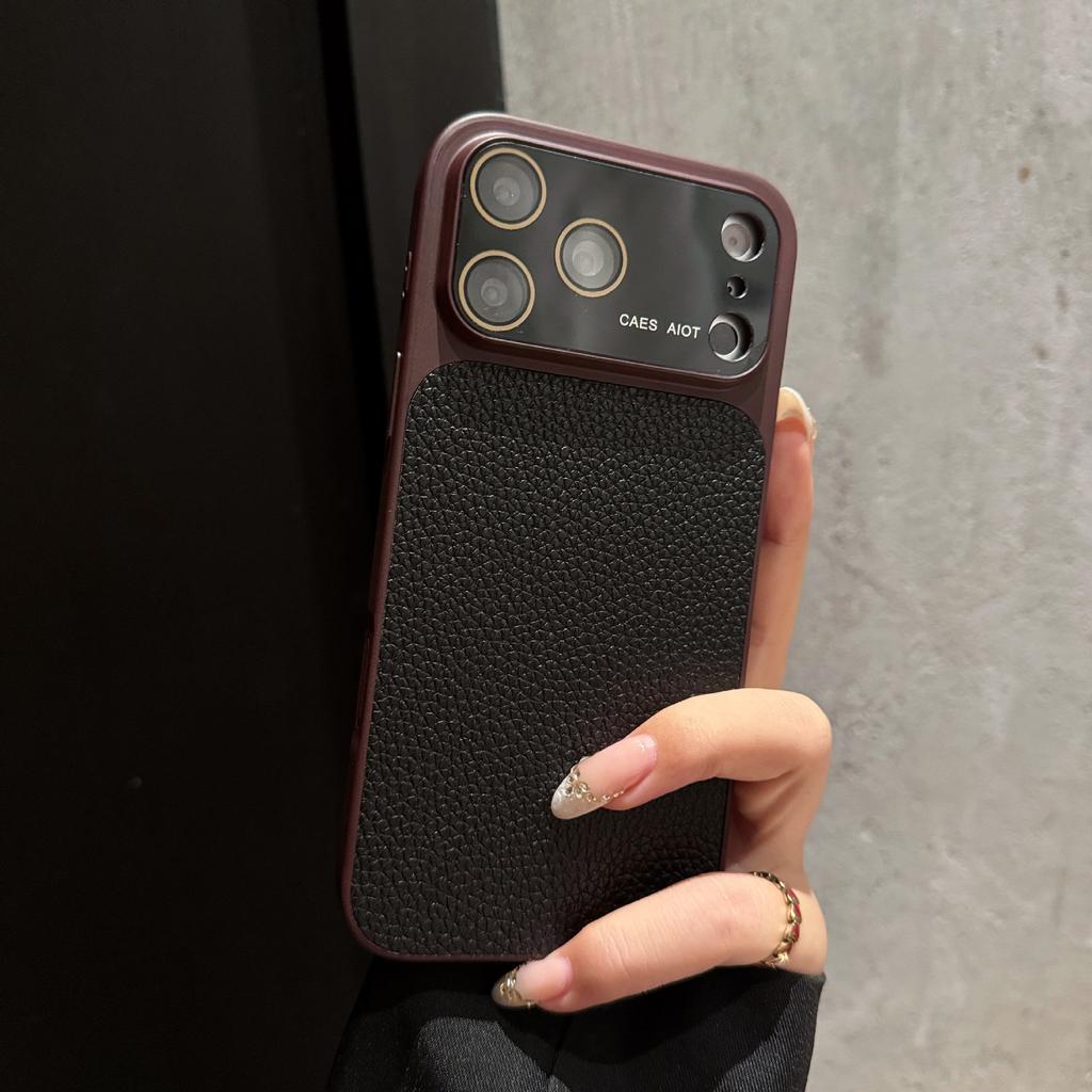 Применимо к кожаному чехлу для мобильного телефона iPhone17, высококачественный парный всесторонний защитный чехол Apple 16proMax с большим окном
