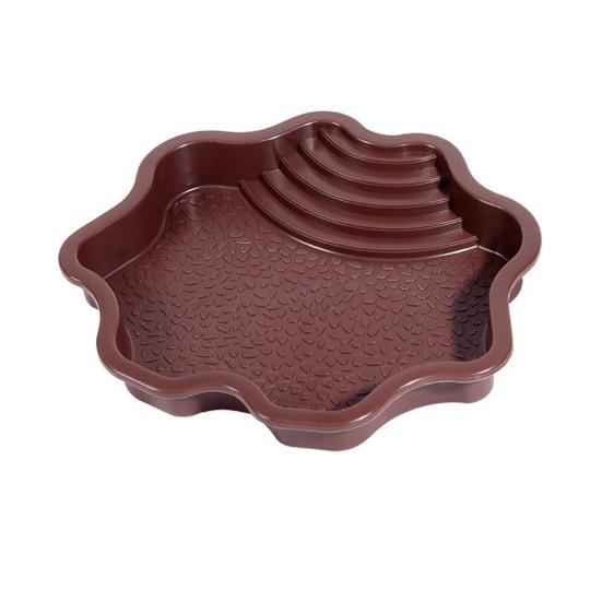 Reptile Bathing Pool Large Tortoise Feeding Dish Water Bowl with Ramp Aquarium Ornament for Lizard Gecko Snake Turtle Bearded Dragon