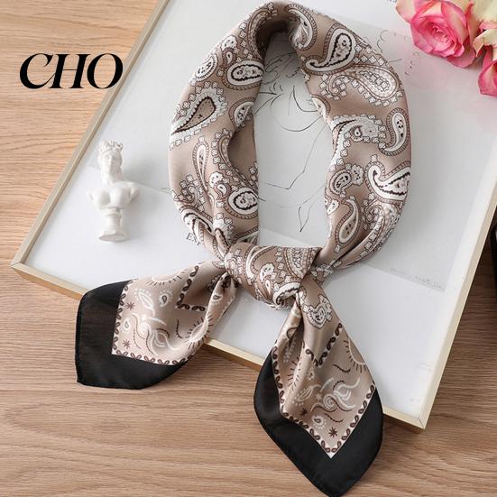 No Iron Silk-like Scarf Silky Paisley Printing Smooth Texture Wrinkle-Resistant Windproof Breathable Fabric Imitation Silk Commuting Business Layering