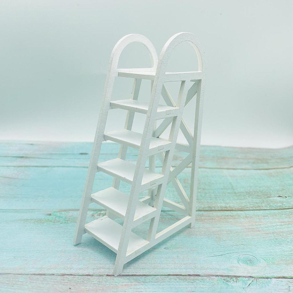 1/12 Мини-лестница, Миниатюрная лестница, с широкой педалью, Мебель DIY Craft Аксессуар 6 Стремянка
