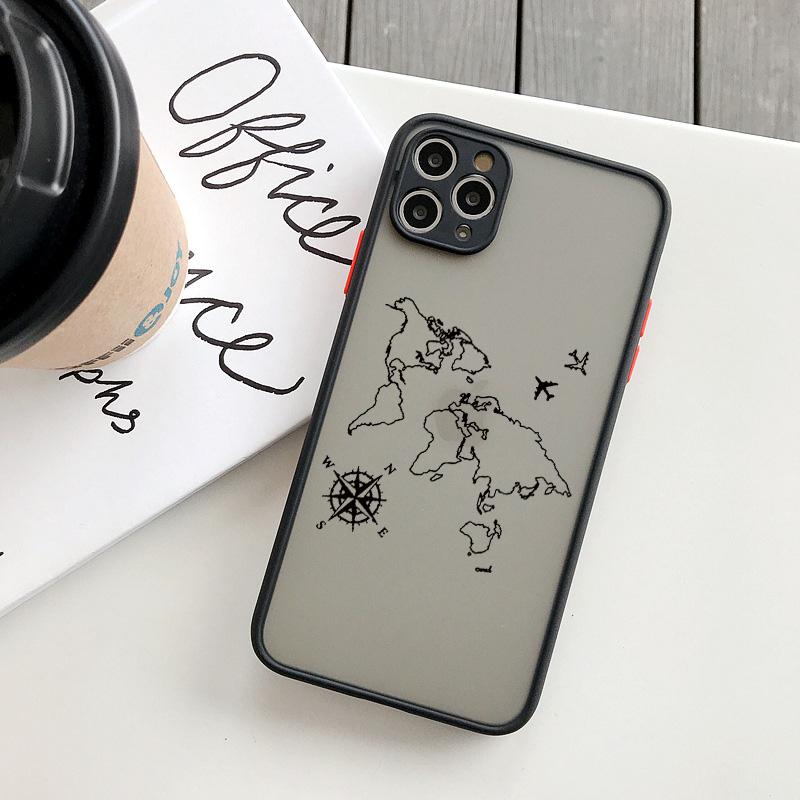 Чехол для телефона с изображением карты мира и самолета для iPhone 16 15 13 14 11 12 Pro Max 7 8 Plus SE2 X XR XS, задняя ударопрочная крышка