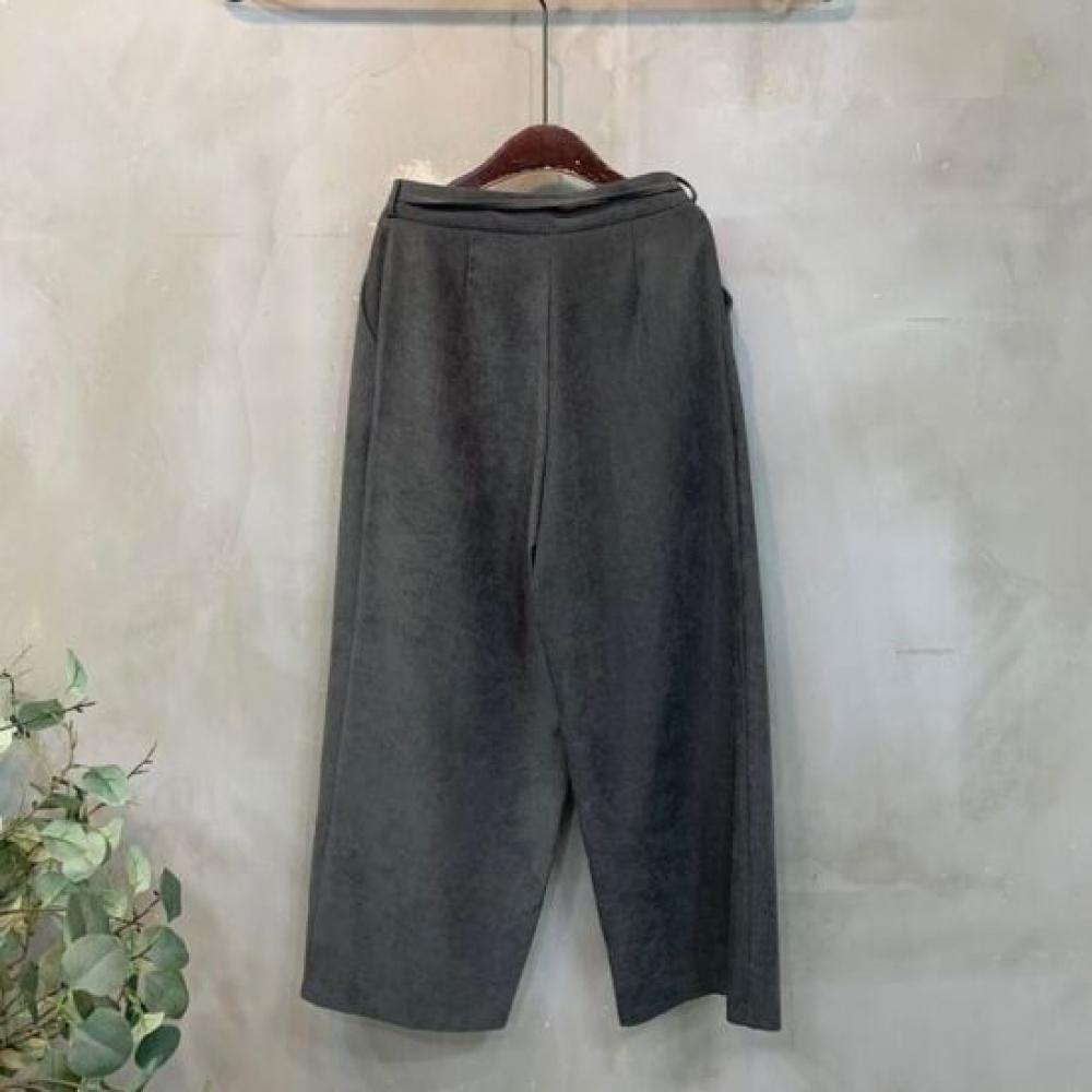 C S In The Room Marker Velvet pIntuCk Strap Wide SlaCkS 2 ColorS