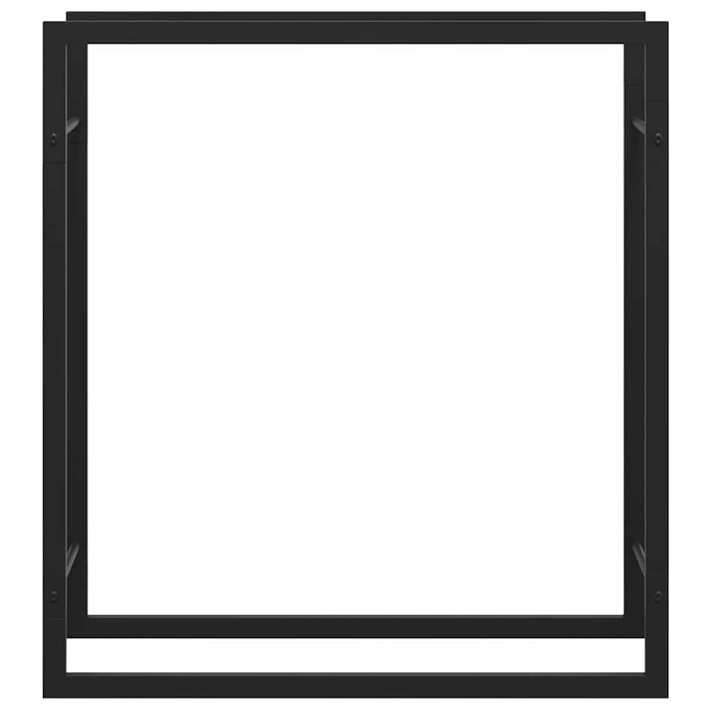 vidaXL Brennholzregal Mattschwarz 80x28x86 cm Stahl