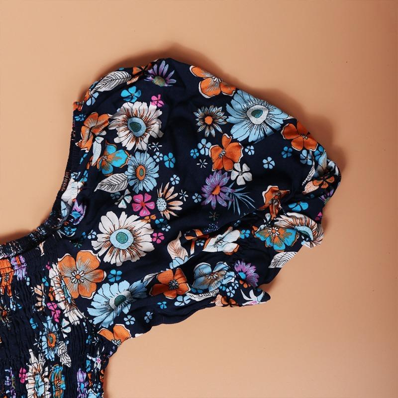 Весенне-летнее женское платье с цветочным принтом на талии в стиле бохо для отдыха и путешествий