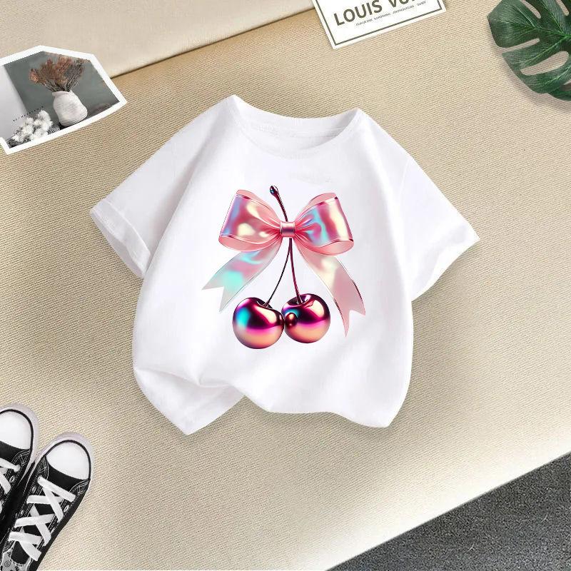 Children's Casual Short-sleeved T-shirt - Summer Girl's Cute Cherry T-shirt