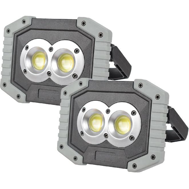 OTYTY LED Work Light 2-Pack, 30W 1500LM Portable Rechargeable Flood Lights with Magnetic Base, 4200mAh Battery for Outdoor, Camping, Hiking,