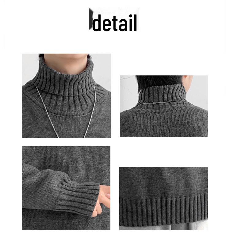 Корейский модный свободный свитер с высоким воротом для мужчин - осень/зима в стиле Гонконга