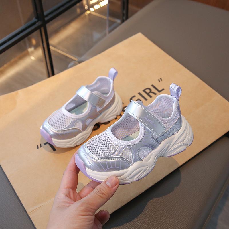 Girls sandals spring and summer new children's shoes soft sole fashion sneakers girls casual net shoes breathable