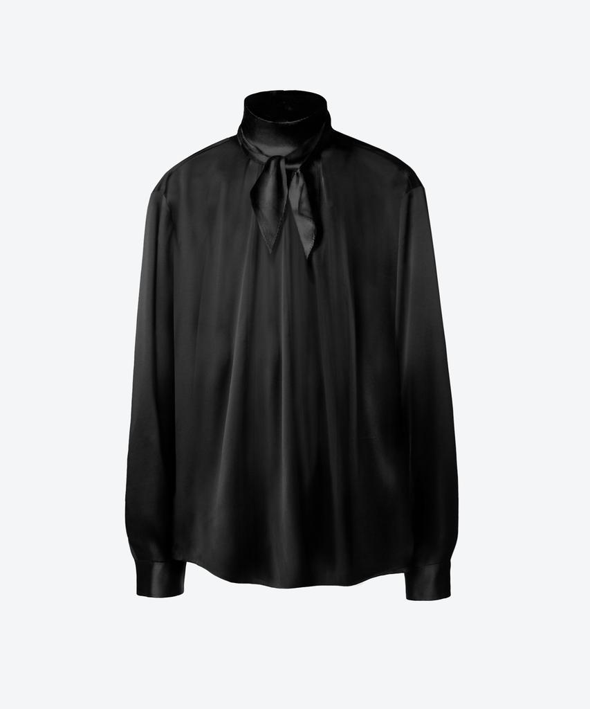 UNTAGE Silk High-Neck Blouse[Black(Unisex)]_Uts-Fs36