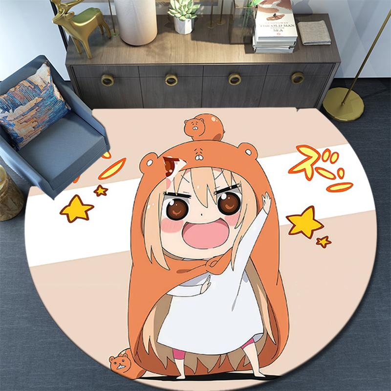 Himouto! Umaru‑chan Round Area Rug,Carpet Rug for Living Room Bedroom Sofa Playroom Decor,Non-slip Floor Mat