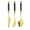 3 шт., набор посуды Gree Gold, керамическая ручка, вилка, ложка, набор ножей, набор столовых приборов из нержавеющей стали, посуда, можно мыть в посудомоечной машине