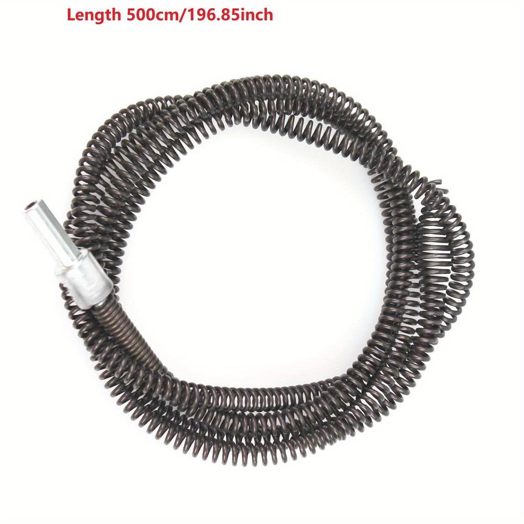 1 Piece Drain Auger Cable, Drain Snake Unclogger with Drill Bit Connector Flexible Pipe Drill Tube Cleaner for Kitchen, Bathroom and Shower Sinks