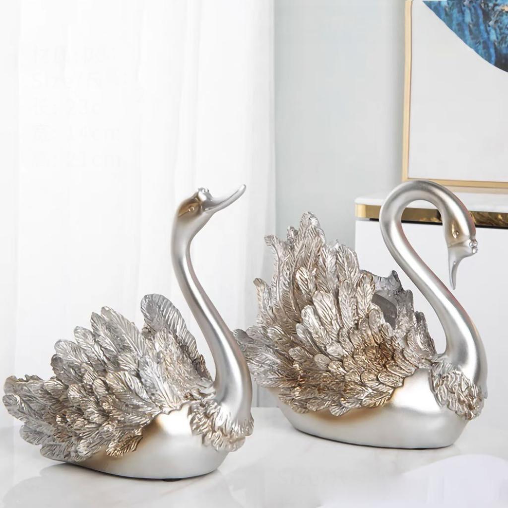 Пара лебедей украшение гостиная тумба под телевизор лебедь украшение современное украшение для дома свадебные подарки