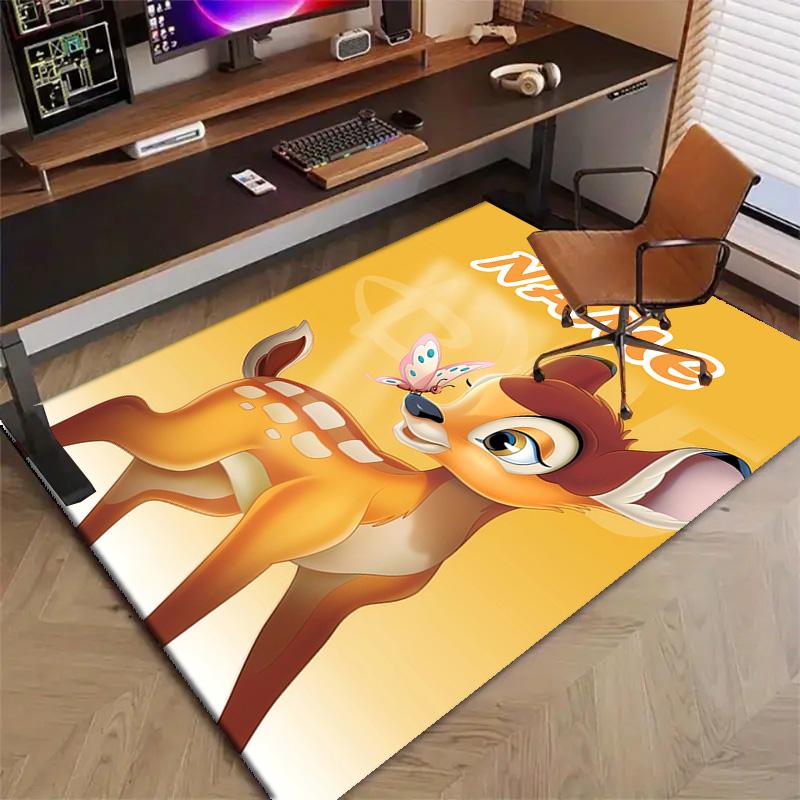 Custom Bambi Mat Personalized Name, Polyester Washable Indoor Entryway Rug, Gift for Christmas, Easter, Thanksgiving Day