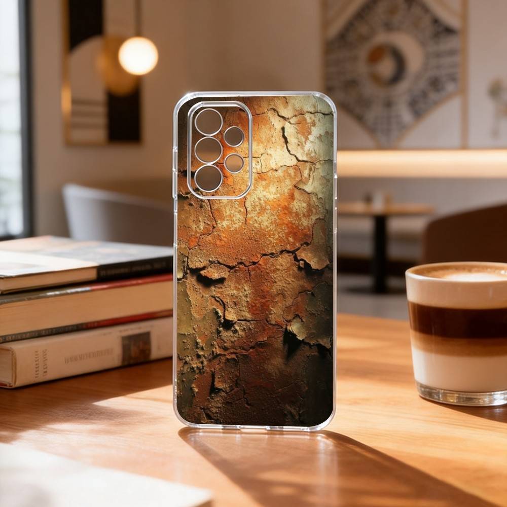 Ретро-чехол в индустриальном стиле с эффектом ржавчины для Samsung S25, S24, S21, S22, S23, S30, Ultra, S20, Plus, Fe Прозрачная крышка