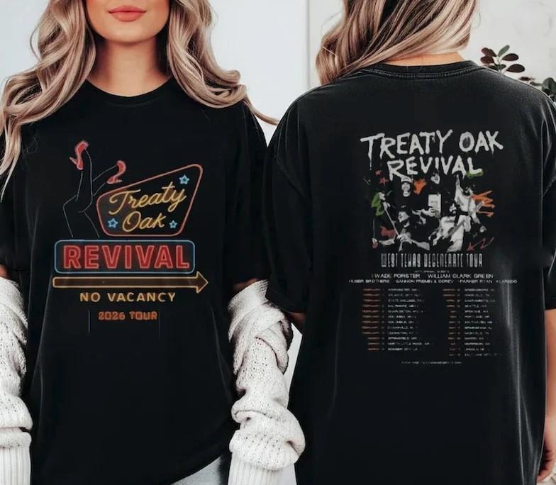 Treaty Oak Revival 2026 West Texas Degenerate Tour T-shirt