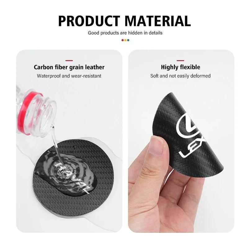2Pcs Car Carbon Leather Water Cup Pad Anti-noise Coaster Mat For Lexus F SPORT ES RX NX LS UX LM LX GX LC RZ IS CT GS RC HS SC XN0