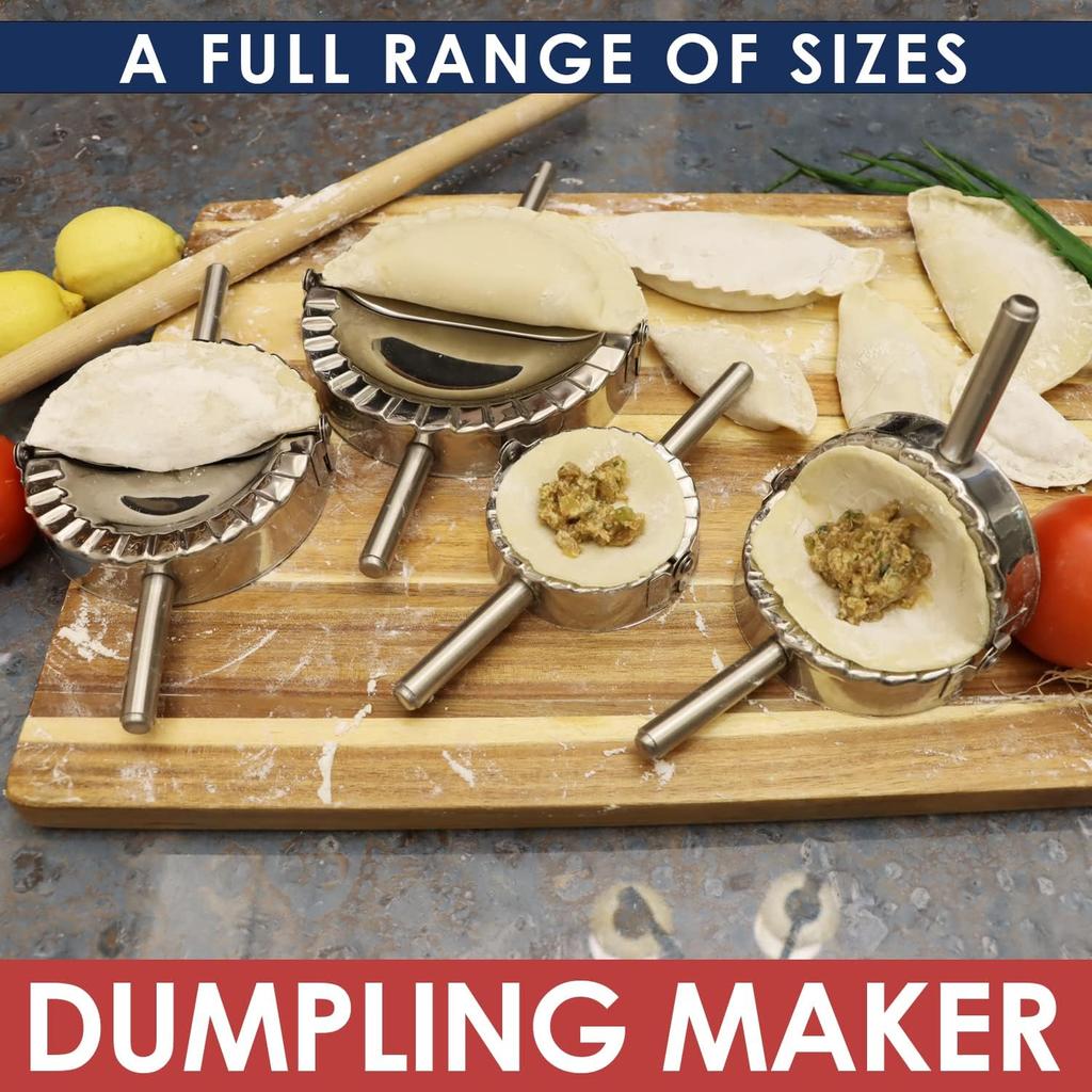 KAYCROWN 6 Inch Empanada Press, Stainless Steel Dumpling Maker Dough Cutter Dumpling Mold for Empanada, Dumpling, Ravioli, Pierogi, Turnovers,