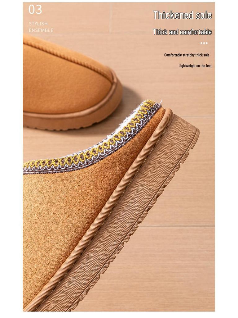 Женские хлопковые тапочки на толстой подошве с флисовой подкладкой, для дома/улицы, нескользящие, износостойкие, с закрытым носком.