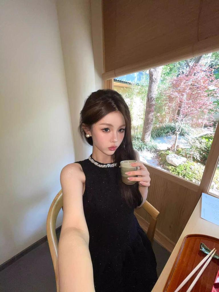 Шикарное маленькое черное платье в французском стиле с акцентом на талии для женщин - Элегантный подарок на день рождения, короткая юбка