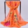 New Fashion Print Design Women Silk Scarf Shawl Elegant Headscarf Convinient Bandage Hijabs Chiffon Muslim Wrap Scarves