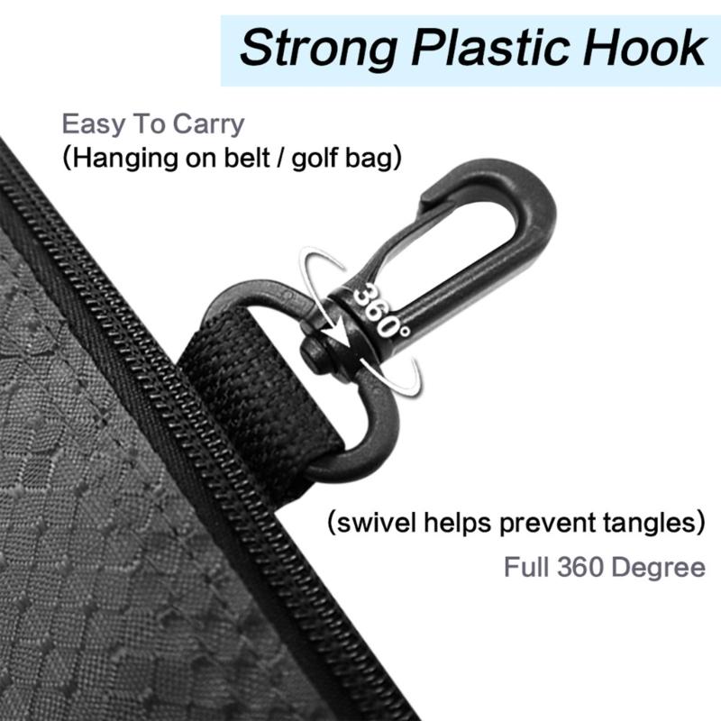 3-Layers Zipper Golf Bag Golf Tee Bag Pouch Bag Golf Balls Holder Bag Golf Balls Pouch Bag Golf Storage Handbag Pocket