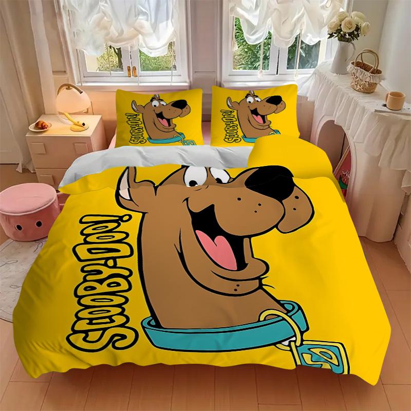 Scoobydoo Mystery Print 3Pcs Bedding Setduvet Cover With 2 Bedropillowcase Home Birthday Gift