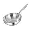LEXCOOK Stainless Steel Frying Pan, Non-Stick, Deep, Conical, Stir-Frying Pan, Wok, Deep, Commercial Grade, Five-Layer Construction, Dishwasher Safe,