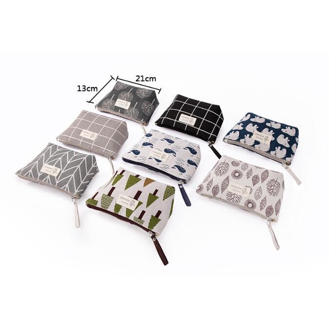 Women Cosmetic Bags Ladies Zipper Makeup Bag Canvas Phone Coin Handbag Travel Organizer Bag Pouch