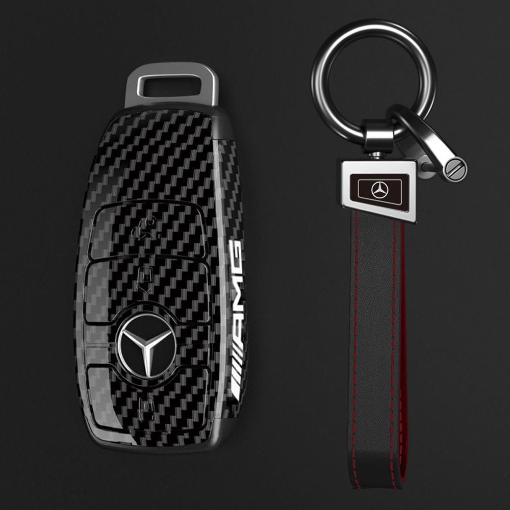 Car Key Rings For Mercedes Benz AMG A B C E S Class W204 W205 W177 W222 GLC CLE CLA GLB GLC GLS Car Key Case Cover Holder Shell