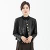 Autumn New Short Style Small Fragrance Round Neck Retro Genuine Leather Coat Women's Sheepskin Coat Leather Jacket