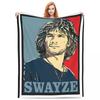 Плед Crazy For Swayze Патрик Суэйзи Ретро Стиль Микрофлис Плед Четыре Размера Мультяшный Портативный Антипиллинг Плед