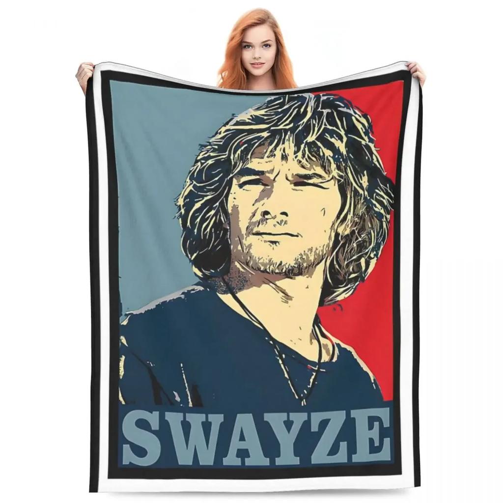 Плед Crazy For Swayze Патрик Суэйзи Ретро Стиль Микрофлис Плед Четыре Размера Мультяшный Портативный Антипиллинг Плед
