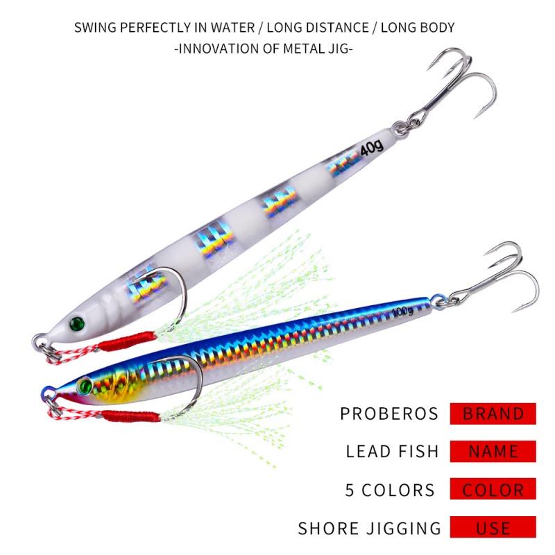 Sea Fishing Metal Lure, 5-color Hook, Iron Plate Fake Lure, Night Light Lure, Biomimetic Lure, Fishing Gear