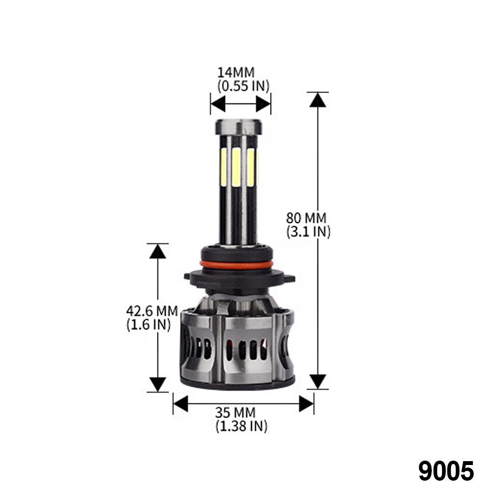2X 8-сторонняя светодиодная лампа H7, светодиодные лампы H4, H11, H9, H8, автомобильные фары 9005, HB3, 9006, HB4, 6000K, автомобильные лампочки 50 Вт, 360 градусов, дальний и ближний свет 12 В
