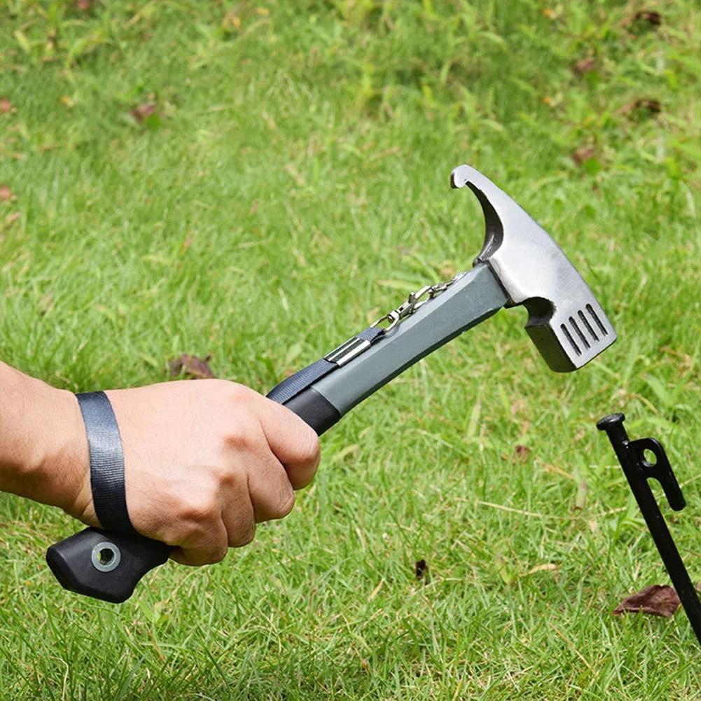 8pcs Camping Tent Legs and Hammer Set Tent Stakes Pegging Ground Nails 20/30/40cm Length Outdoor Camper Tourist Supplies