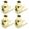 TIGRE BLANC Terminal Solderless Banana Plug Spade Plug Conversion Gold Plated Cable Insert Speaker Connector Set of 4 Y-lug L-Shaped