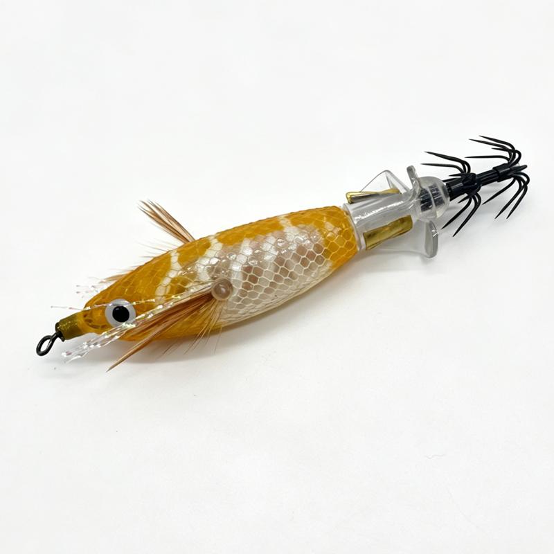Rotating-tail Squid Jigging Lures with Propeller Cuttlefish Luminous Shrimp Bait Jigs Squid Hook Fishing Octopus Squid Lure