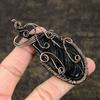 Black Druzy Handmade Copper Wire Wrap Jewelry Pendant 3.39 F1B41