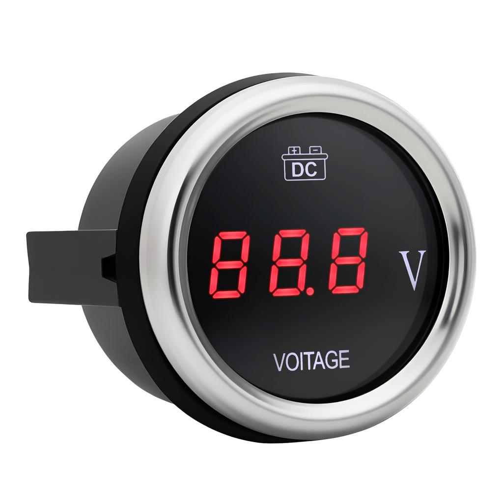 52mm Digital Voltmeter LCD Display Volt Meter for Car Truck Auto Engine Voltmeter Gauge 12V/24V