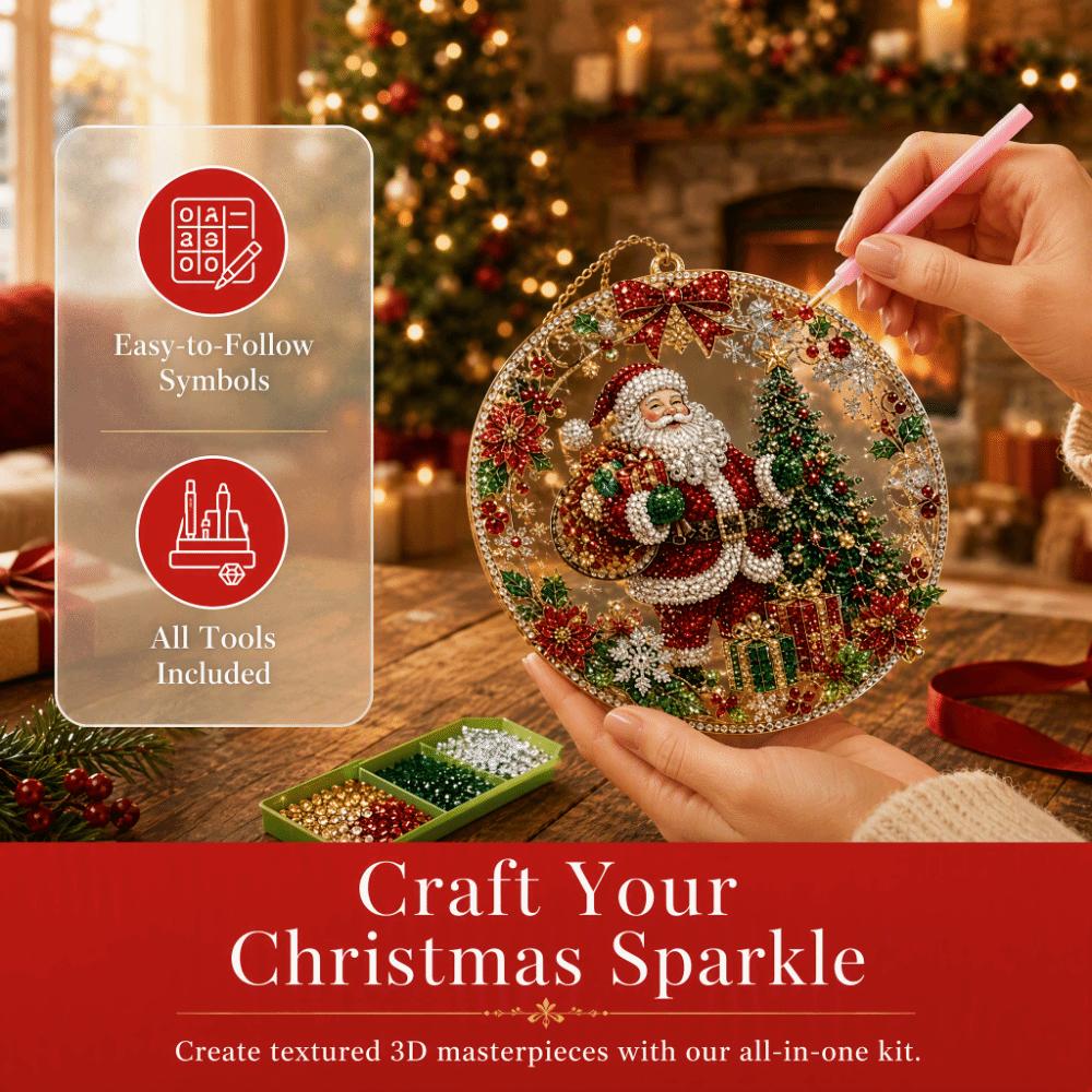 Acrylic Board Christmas Diamond Painting Set DIY Diamond Painting Craft Set Home Wall Hanging