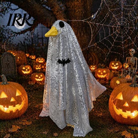 Ghost Costume for Porch Goose Halloween Costume, Outfit Outdoor Lawn Decorative Clothing Decor, Spooky Holiday Garden Statue Clothing, Funny