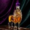 Tabletop Display Decanter Glass Lion Whiskey Decanter, Shape Liquor Dispenser, Unique Spirits Storage High Borosilicate Bottle Bottle, Bar Cart