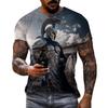 Summer Fashion Cool Spartan Warrior Graphic T Shirts Men New Casual Trend Personality Printed Round Neck Short Sleeve Tees Tops